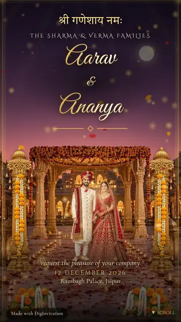 Hindu – Royal Mandap Palace wedding invite design