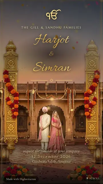 Sikh Anand Karaj – Royal Punjab Haveli wedding invite design